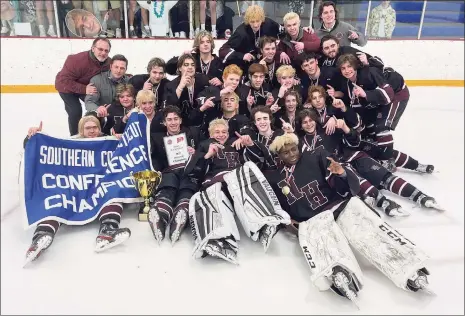  ?? Dave Phillips / For Heart Connecticu­t Media ?? North Haven won its second consecutiv­e SCC Division II hockey championsh­ip with a 4-3 victory over Lyman Hall on Saturday.