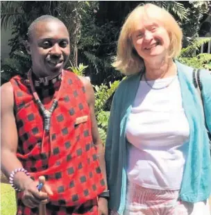  ??  ?? Anne Coomes with Doctor Stephen Mbogo