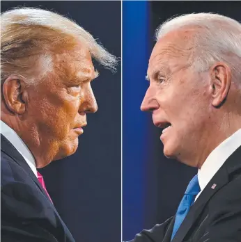  ??  ?? America goes to the polls next week to choose between US President Donald Trump (left) and Democratic Presidenti­al candidate and former US Vice President Joe Biden. Picture: AFP