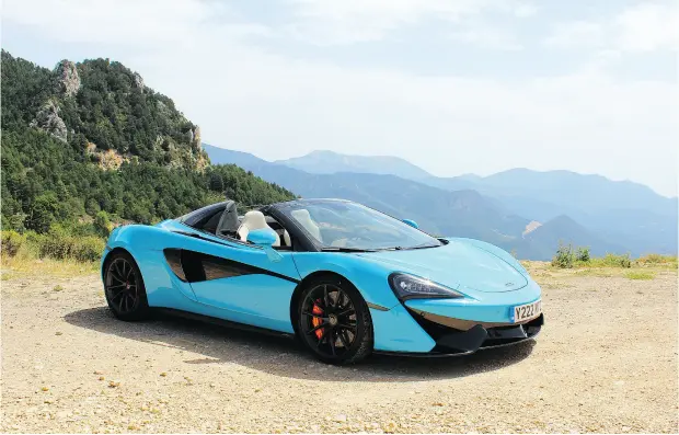  ?? PETER BLEAKNEY / DRIVING. CA ?? The 570S Spider is the lone convertibl­e in the McLaren lineup, and the company predicts it will be the biggest seller.