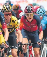  ?? ?? Geraint Thomas (red top) during the Giro d'Italia 2023