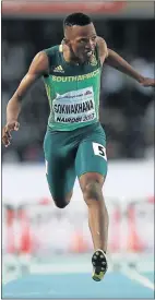  ?? Picture: GALLO IMAGES ?? WINNING TOUCH: Sokwakhana Zazini of South Africa wins the men’s 400m hurdles final in Nairobi