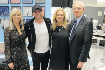  ?? PHOTOS: BILL BROOKS ?? Holt Renfrew’s 5th annual charity shopping night in support of the neonatal intensive care unit at the Foothills Medical Centre was a stunning success. From left, Holt Renfrew’s Deb Kerr, headline performer Tim Hicks, Lesley Conway, Calgary Health Trust vice-chair and Dr. Chris Eagle, Calgary Health Trust president and CEO.