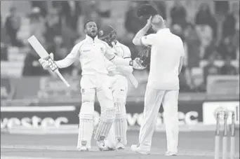  ??  ?? FLASHBACK: Shai Hope celebrates after leading West Indies to victory in the second Test against England last August.