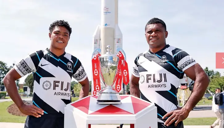  ?? Photo: World Rugby ?? From left: Fiji Airways Fijiana 7s captain Rusila Nagasau and Fijian men’s captain Tevita Daugunu at Cite de l’espace in Toulouse, France, on May 18.