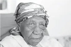  ?? Associated Press ?? n The world’s oldest person, Violet Brown, poses for a photo April 16 at her home in Duanvale, Jamaica. Brown died Friday in a local hospital in Jamaica at 117 years and 189 days old. With her death, the Gerontolog­y Research Group lists Nabi Tajima of...