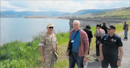  ??  ?? 50 YEARS ON: Major Pat Hibbs escorted Codelfa-Cogefar reunion attendees to visit the Moawhango Dam, pictured here with ex-workers Eliseo Rossi and Toni Lorenzon.