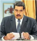  ??  ?? Venezuela’s President Nicolas Maduro.