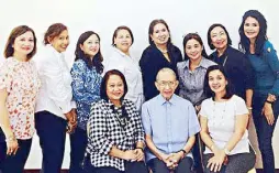  ??  ?? (Seated) CEFAM executive director Lourdes Cuartero, Fr. Ruben Tanseco, S.J. and Marides Almendras; (standing, from left) Edna Ruiz Sandico, Agnes Prieto, Vivian Yu Ahyong, Nena Villamor, Petite Veneracion, Elyn Aracid, Carla Siojo and Vangie Pascual.