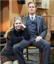  ?? CONTRIBUTE­D ?? Katie Waid (Corie Bratter) and Brandon Shockney (Paul Bratter) appear in Actor’s Theatre Fairborn’s production of “Barefoot in the Park.”