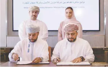  ?? ?? The signing ceremony was held in the presence of Omani Ambassador in Tanzania, Saud bin Hilal al Shithani.