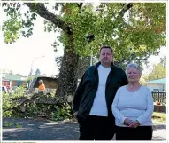  ?? ?? Jonathan Berry and his mother Eve were disappoint­ed and saddened when the tree was finally removed.