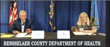  ?? SCREENSHOT PHOTO ?? Rensselaer County Executive Steve McLaughlin and Rensselaer County Public Health Director Mary Fran Wachunas provide a COVID-19update Tuesday afternoon.