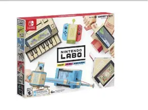  ?? NINTENDO ?? Nintendo thinks inside the (cardboard) box with the Labo variety kit for its popular Switch system.