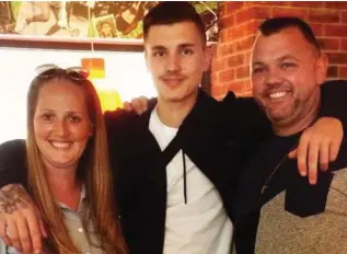  ??  ?? ‘Kind and loving’: Victim Jason Isaacs, 18, pictured with his parents