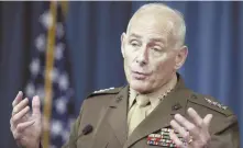  ?? AP FILE PHOTO ?? KELLY: The general, here during a Pentagon briefing last year, knows the pain of war up close and personal.