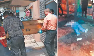  ?? FOTOS: ALEX PÉREZ ?? (1) El cuerpo de Ana Ferguson fue retirado ayer de la morgue del Ministerio Público, en medio de mucho hermetismo de sus parientes. (2) El hecho se produjo la noche del miércoles, cerca de su lugar de trabajo.