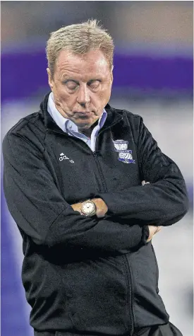  ??  ?? Sacked Birmingham City manager Harry Redknapp looks dejected after a recent match.