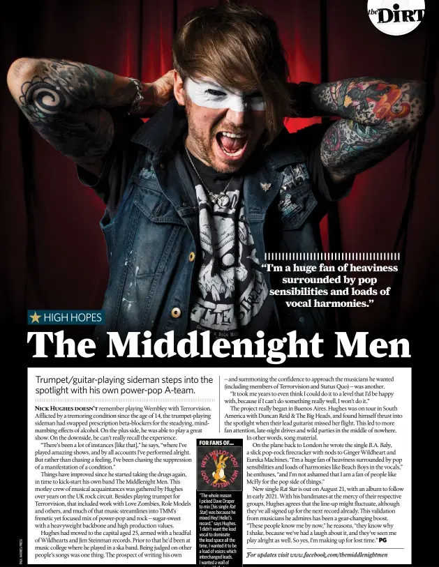  ??  ?? FOR FANS OF...
“The whole reason I picked Dave Draper to mix [his single Rat Star] was because he mixed Hey! Hello!’s record,” says Hughes. ‘I didn’t want the lead vocal to dominate the lead space all the time, I wanted it to be a load of voices which interchang­ed leads. I wanted a wall of noise with that pop sensibilit­y too.”