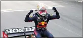  ??  ?? First place Red Bull driver Max Verstappen of The Netherland­s celebrates after winning the Monaco Grand Prix at the Monaco racetrack, in Monaco. (AP)