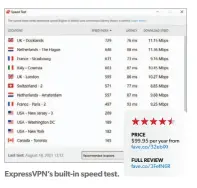  ?? ?? Expressvpn’s built-in speed test.