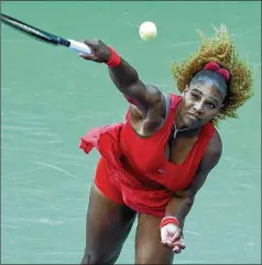  ?? SETH WENIG / ASSOCIATED PRESS ?? Serena Williams, after a bumpy start Saturday, takes over against Sloane Stephens in the third round of the U.S. Open to advance to the quarterfin­als against Maria Sakkari.