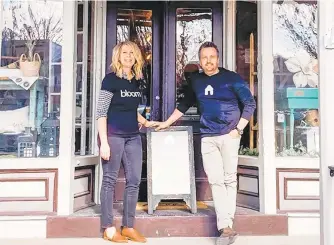  ?? COTTAGE & BLOOM PHOTOS ?? Cottage & Bloom co-owners Sean and Sheri Reaser pose outside their newly opened store in Emmaus. During the pandemic, the business continues to accept orders for shipping and curbside pick-up via its website.