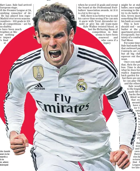  ??  ?? Full throttle: Gareth Bales appears to be edging towards a move back to Tottenham, where he once destroyed defences