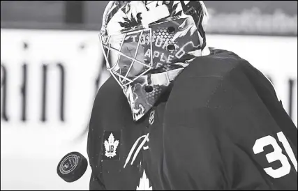  ?? Cp photo ?? Frederik Andersen has improved his save percentage from .896 in October to .921, ninth among NHL goalies.