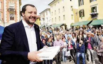  ?? LaPresse ?? Il comizio Salvini in Friuli-Venezia Giulia per la campagna elettorale di Massimilia­no Fedriga
