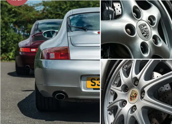  ??  ?? Left: Rear guard. Styling might not have been entirely successful on the 996, but from the rear it was spot-on and unmistakea­bly 911 in its curvature