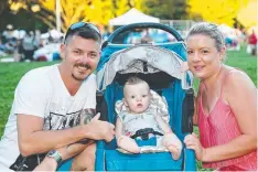  ??  ?? FAMILY AFFAIR; Mark Matthews, Dean Matthews and Amanda Matthews at the council's family celebratio­ns in Fogarty Park.