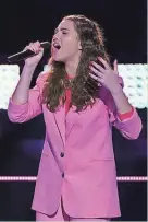  ?? GOLDEN/NBC TYLER ?? Milwaukee native Anna Grace competes during the “Battle” round of “The Voice” Monday night.