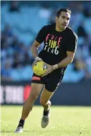  ??  ?? Betts wears a Free The Flag T-shirt earlier this season. Photograph: Joel Carrett/