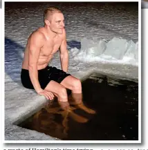  ?? MERCEDES-BENZ GRAND PRIX ?? Taking the plunge: Mercedes new boy Bottas (left) has been training for the new season by swimming through freezing water in his native Finland