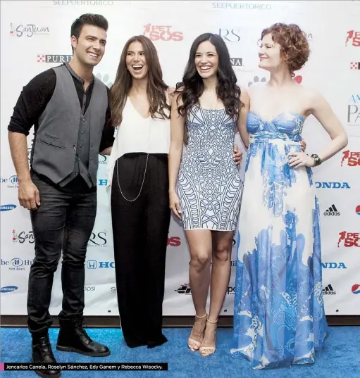  ??  ?? Jencarlos Canela, Roselyn Sánchez, Edy Ganem y Rebecca Wisocky.