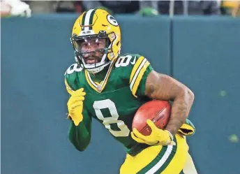  ?? ASSOCIATED PRESS ?? The Packers could be short in the return game Sunday against the Vikings without rookie Amari Rodgers.
