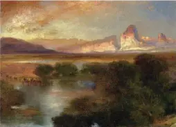  ??  ?? Thomas Moran (1837-1926), Green River in Wyoming, 1899, oil, 10⅜ x 14" Estimate: $750/950,000