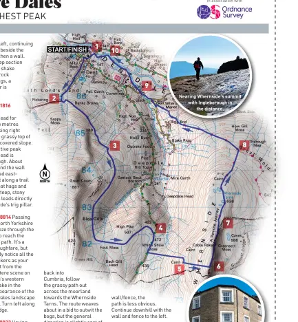  ?? In associatio­n with ?? Nearing Whernside’s summit with Ingleborou­gh in the distance. 4 5 6 7 8 2 1 10 3 9