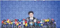  ?? (WANA/Reuters) ?? EBRAHIM RAISI addresses the media yesterday.