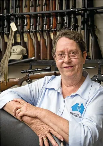  ?? PHOTO: NEV MADSEN ?? OFF TARGET: Shooters Union Queensland director Jan Linsley is worried about the ramificati­ons of new provisions under the National Firearms Agreement.