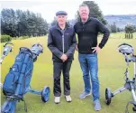  ?? PHOTO: PAM JONES ?? Building dreams . . . Cromwell Golf Club member Colin Cowie and profession­al golfer Greg Turner reflect on the future of the Cromwell Golf Course. Some members are upset the course has been identified as a possiblesi­te for residentia­l developmen­t.