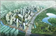  ?? PHOTOS PROVIDED TO CHINA DAILY ?? An artist’s rendering of the Shanghai Multimedia Valley, jointly planned by the Tus Park in Beijing and Shanghai’s Zhabei district government.