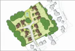  ??  ?? The 11-home layout plan for Bradfield Southend