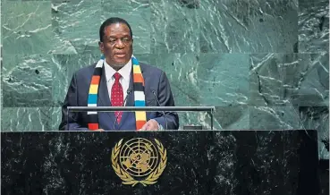  ?? /Reuters ?? Rehabilita­tion: President Emmerson Mnangagwa has promised to settle debts on which Zimbabwe had defaulted during Robert Mugabe‘s reign as part of a plan to revive the country‘s economy.