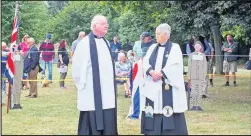  ??  ?? ■ Rev Eric Whitley and Rev Rosie Whitley at the Thorpe Acre memorial unveiling. Photo by John Bush