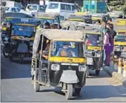  ??  ?? The transport department hopes the NCR autos will start plying by the end of February. PARVEEN KUMAR / HT PHOTO