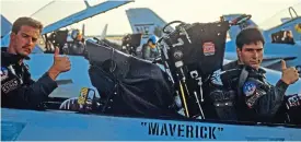  ?? Picture: ©PARAMOUNT/ COURTESY EVERETT COLLECTION ?? Cockpit mystery: Anthony Edwards as Goose with Tom Cruise as Maverick in Top Gun