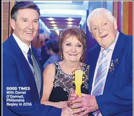  ??  ?? GOOD TIMES With Daniel O’donnell, Philomena Begley in 2016