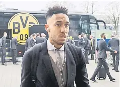  ??  ?? This file photo taken on December 5, 2017 shows Dortmund’s Pierre-Emerick Aubameyang arriving at the airport in Dortmund, western Germany on the eve of the UEFA Champions League match against Real Madrid. — AFP photo